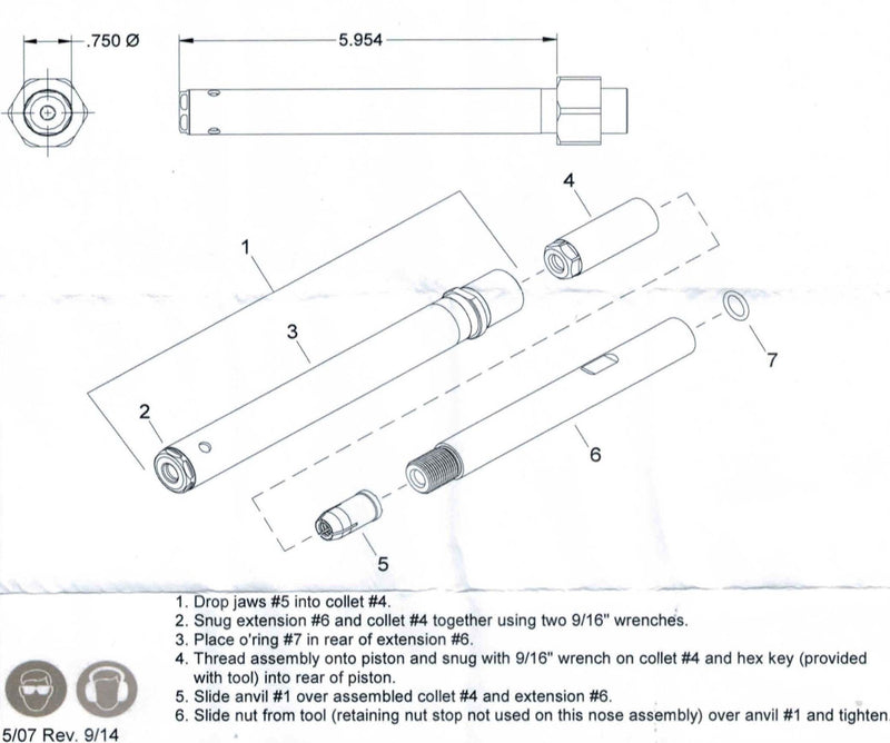 Gage Bilt MG06-722-60 for Huck® 3/16" Magna-grip® Fasteners